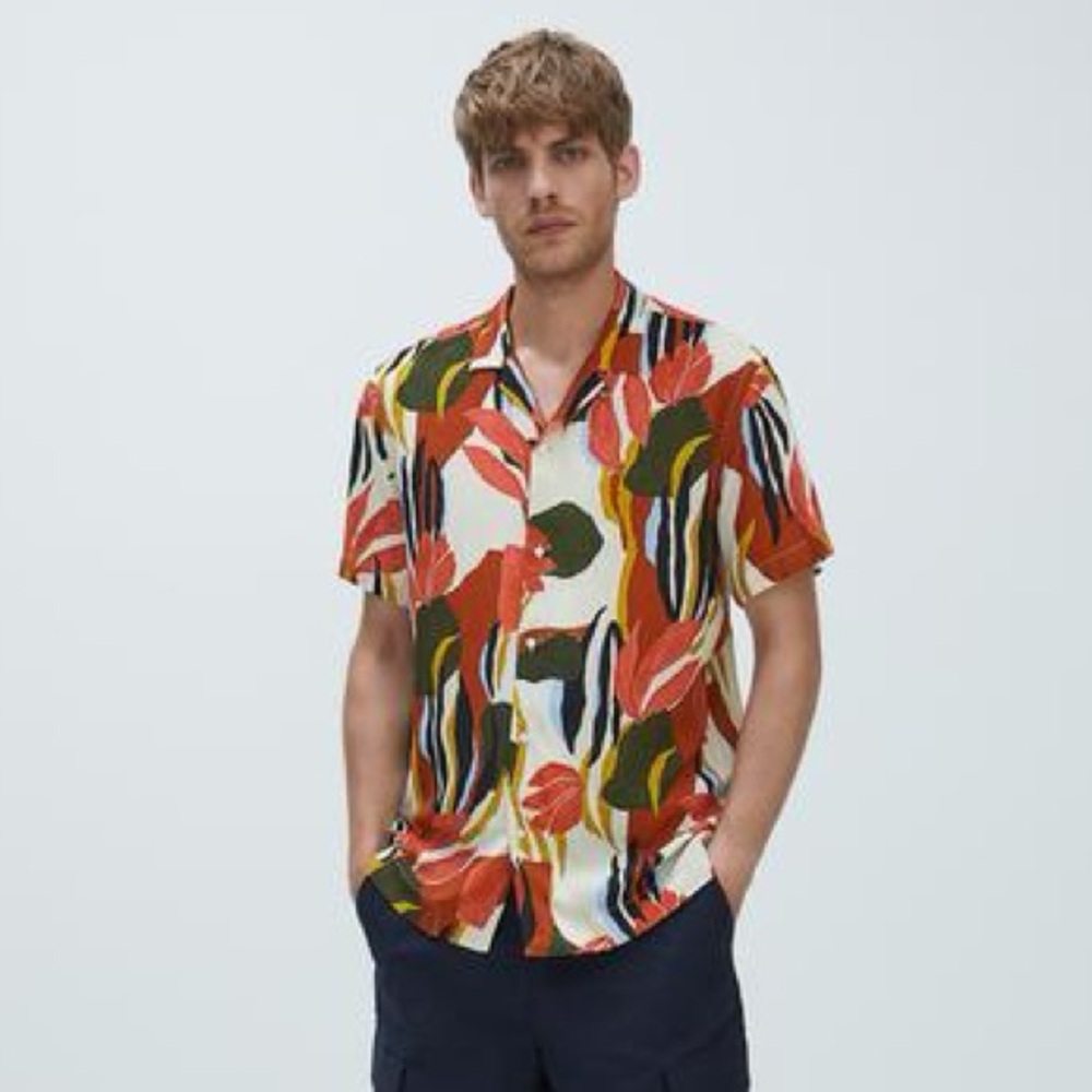 New Zara Floral Print Shirt XL